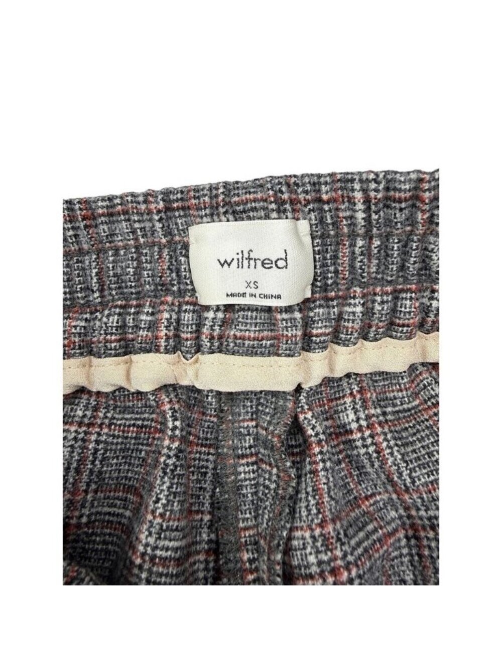 WILFRED Aritzia Easy Pant Wool High Rise Plaid Trousers Sz XS - Picture 3 of 6